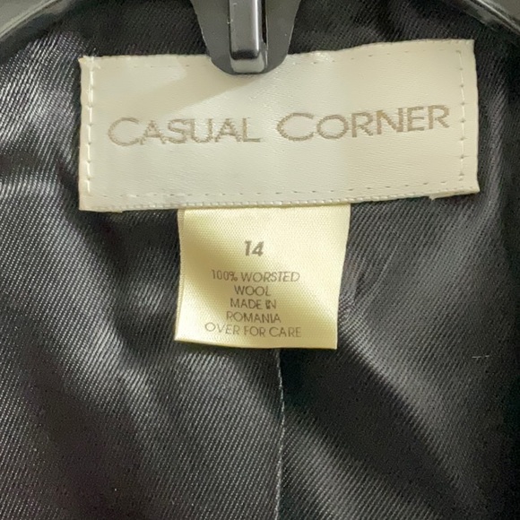 Vintage Casual Corner Holiday Tartan Plaid Blazer Black Velvet Collar sz 14 - Picture 4 of 7